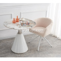 Silla de comedor giratoria moderna con tela boucle